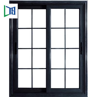 China Magnetic Screen Sliding Window Grill Design In Windows Aluminum Sliding Window With Grilles for sale