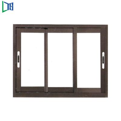 China Triple Sliding Sliding Windows Track Magnetic Aluminum Screen Basement Small Bathroom Sliding Glass Windows for sale