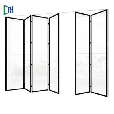 China Banquet Hall Aluminum Folding Aluminum Frame Bi Fold Doors Glass Soundproof / Waterproof Good Prices Bi-Folded Double Glazed Door for sale