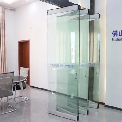 China Double Glazed System Aluminum Frameless Sound Proof Sliding Door Sound Insulation Aluminum Glass Sliding Bifold Door For Exterior for sale