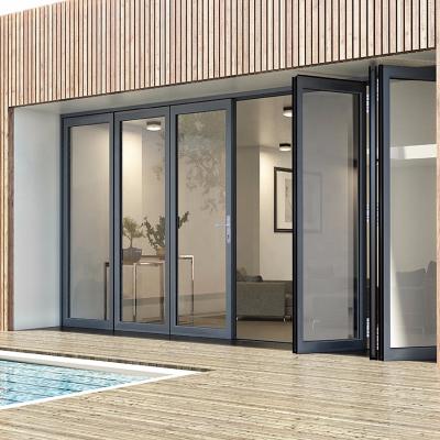 China Soundproof / Waterproof Aluminum Folding Aluminum Interior Glass Door Doors With Frames for sale