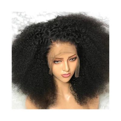 China Curly Curl 10 Inch Short 1B Wigs 13*4 Natural Soft Thin Virgin Hair Headband 100% Afro Curly Hair Wig for sale