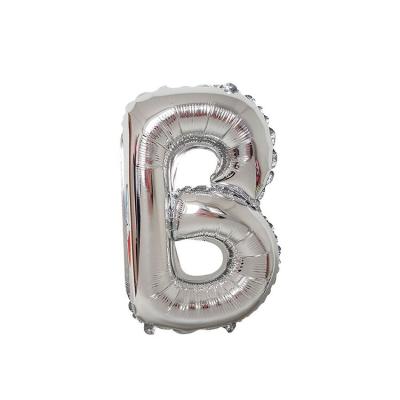 China Party Decoration Good Quality Birthday Backdrop Party Balloons 16 Inch Air Filled Thin Silver Letter Balloons for sale