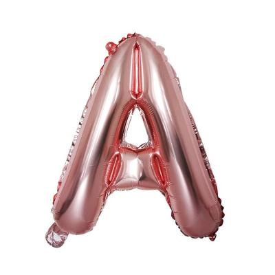 China 16 inch Thin Rose Gold Foil Letter Balloons Thin Balloons Party Decoration Mother's Day Backdrop Decor for sale