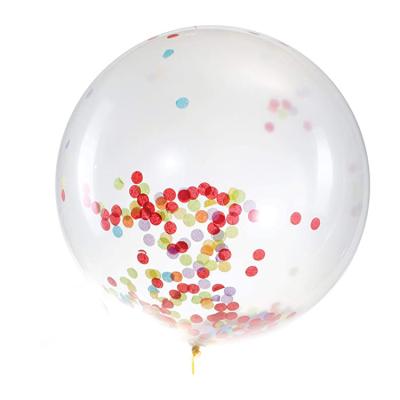 China Party Decoration Birthday Party Event Need Jumbo Confetti Balloons 36 Inch Giant Transparent Latex Balloons for sale