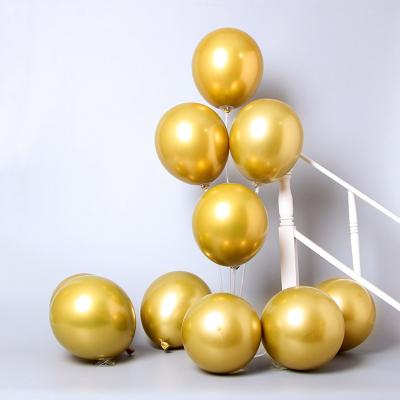 China 10 Inch Gold Latex Chrome Party Round Metallic Balloons Bridal Shower Decor for sale