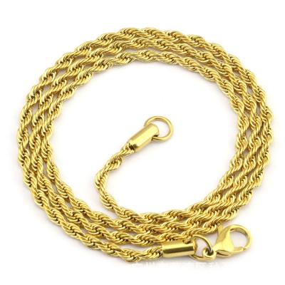 China Wholesale 2mm Twisted Chain Necklace 316L Stainless Steel Spill Protection Device Stainless Steel for sale