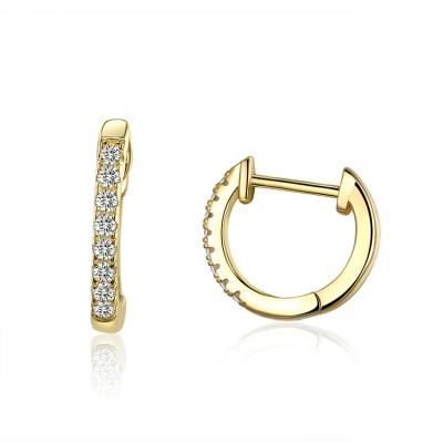 China CLASSIC 925 Sterling Silver Girls Gold Tiny Huggie Earrings Small Shiny Zirconia Circle Earrings for sale