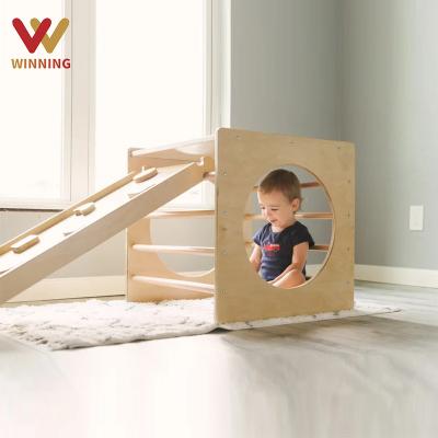 China Educational Toys Winning Foldable Baby Climbing Ladder Triangle Safe and Trustworthy Rising Cube Toddler Toy Foldable Climbing Ladder for sale