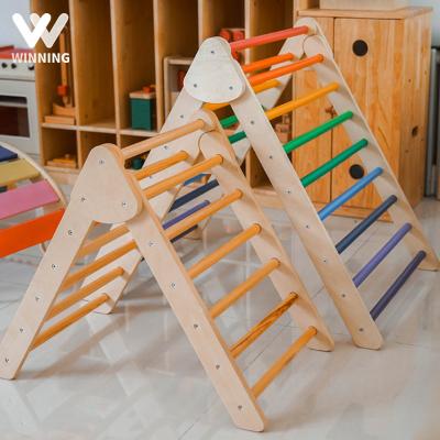 China Educational Toys Montessori Winner Foldable Wooden Pickler Triangle Climbing Frame with Indoor Climbing Triangle Pickler Dreieck Ladder Sets for sale