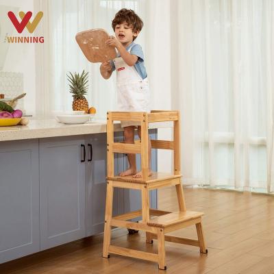 China (Size)Montessori Kitchen Tower Study Stools Kitchen Adjustable Gain Aid Best Montessori Furniture For Kids Toddlers for sale