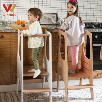 China (Size)Adjustable Gaining Tower Montessori Kitchen Safety Child Step Stools Activity Learning Tower for sale