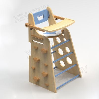 China Solid Wood Winning Adjustable Solid Wood Referee Chair Childcare Child Eating Table Seat Baby Climbable Feeding Highchair for sale