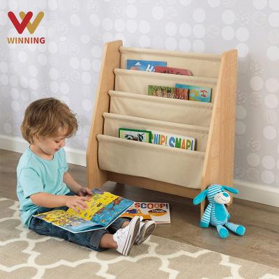 China Easy Assembly (Size) Kids Montessori Adjustable Wooden Shelf Child Book Rack Bookcase for Home Kindergarten Book Storage Kids Shelves for sale