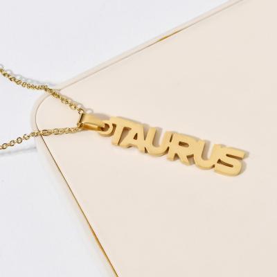 China 12 TRENDY Leo Letters Star Zodiac Signs Scorpio 18K Gold Plating Personalized Stainless Steel Anniversary Necklaces Jewelry For Women for sale