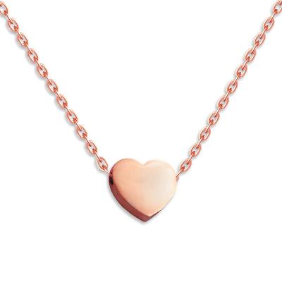 China 2020 TRENDY Design Gold Fashion Stainless Steel Heart Pendant Chain Silver Plated Necklace For Women for sale