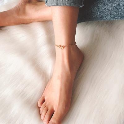 China Promotion Handmade Gift Fashion Foot Jewelry Simple Anchor Charm Cheap Thin Gold Chain Anklets For Women Girls for sale