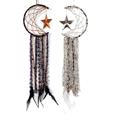 China Wholesale Handmade Handwork Home Car Decoration Door Bell New Moon Wedding Party Wind Chime Dream Catcher Hanging Pendant for sale