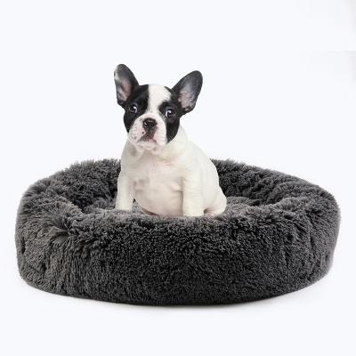 China D50 Autumn Winter Washable Waterproof Faux Fur Removable Donut Cat Dog Pet Bed Soft Warm Mat for sale