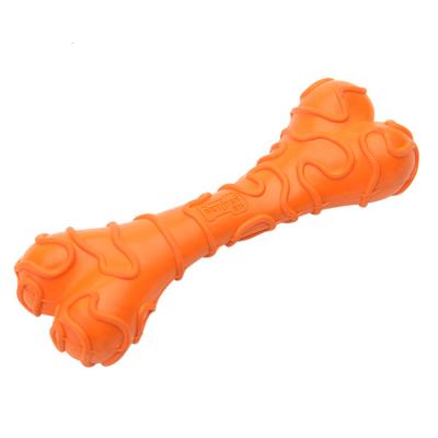 China 2021 Viable Interactive Chew Milk Flavor Toys Pack Pet Supplies Natural Rubber Dog Toy Bone Shape Knitting Texture Soft Rubber for sale