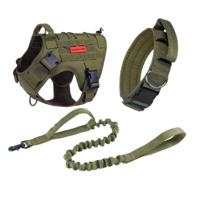 China Custom Outdoor Tactical Military Harness Padded Adjustable Logo K9 Army Dog Safety Vest Non Pull Hunting Harness For Dog for sale