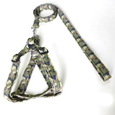 China Camouflage Padded Wholesale Dog Collar And Harness With Leash Set Dog Harness Collars Adjustable Leashes for sale