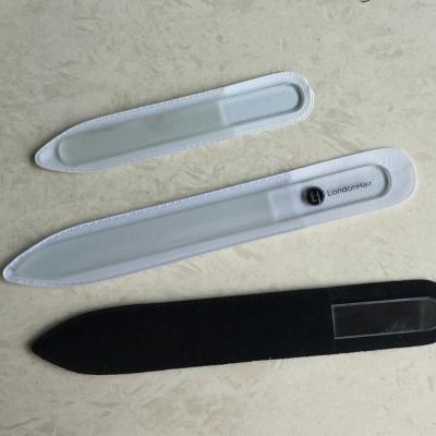 China Various high quality glass nail file with black velvet pocket for sale