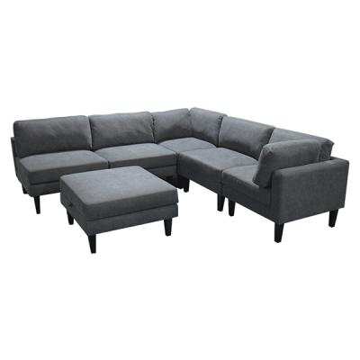 China Modern European Style 7 Seater Adjustable Sleeper (Other) Sectional L Shaped Sofa Bed for sale