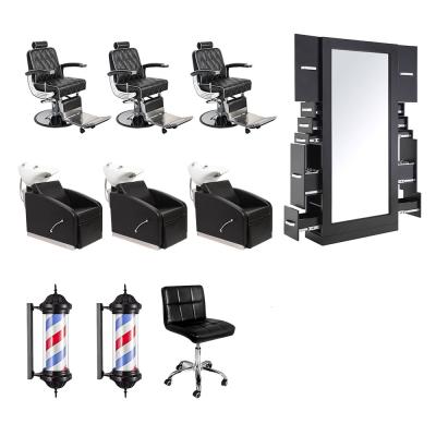 China Multi Drawers Salon Furniture Set Double Sided Barber Styling Chair Hairdressing Equipment Hairdresser Salon Mirror Mirrors Salon for sale