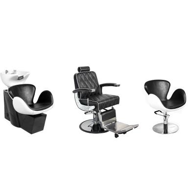 China The Whole Set Of Beautiful Appearance Beauty Salon Furniture Used Hair Room Equipments Styling Shampoo Barber Chair Package for sale