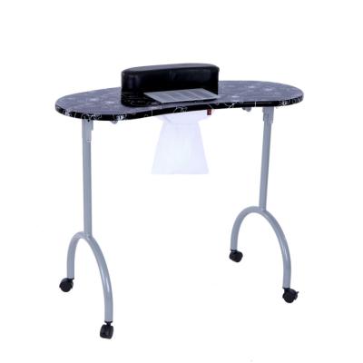 China Portable white travel nail recargable Minewill manicure table salon furniture vacuum durable table material for sale