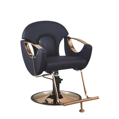 China Luxury Luxury Hydraulic Salon Styling Chair Rose Gold Barber Chair Nail Makeup Chair Salon Furniture for sale