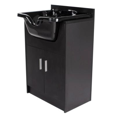 China Unique Wooden Salon Storage Backwash Basins Washing Shampoo Unit Cabinets Station For Sale for sale