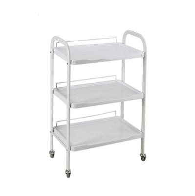 China Wholesale Durable Factory Trolley Eyelash Nail Beauty Hair Salon Rolling White Plastic Platform Drawer Trolley Trolley For Sale for sale