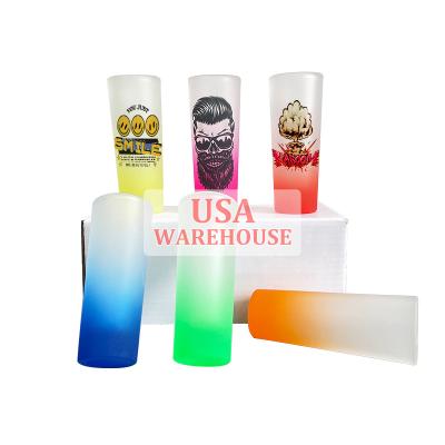 China 2.5oz USA Glass Warehouse Mixed Color Customize Drinkware Whiskey Cocktail Glasses Blank Shot Glass For Sublimation Transfer for sale