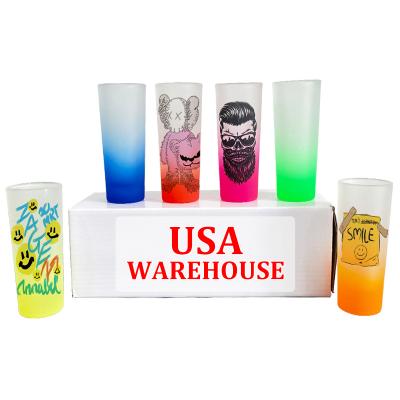 China High Quality 2.5 Ounce Glass Customize Drinkware Multicolor Whiskey Cocktail Glass Shot Glass For Dye Sublimation Heat Press for sale