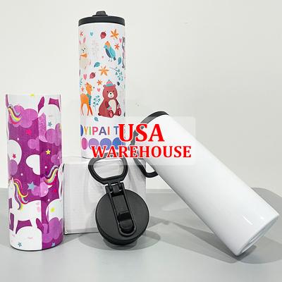 China Sports 20oz Viable White 20oz Sublimation Straight Rocker Usa Warehouse 20oz Sports Rocker With Straw Lid for sale