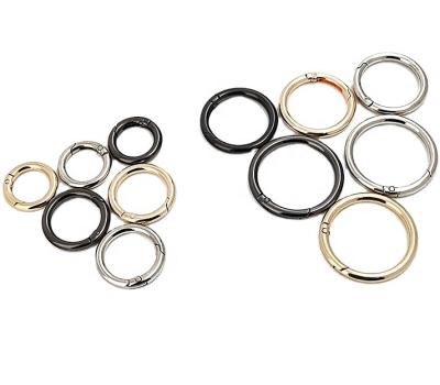 China High Quality Europe Spring Door Ring Metal Handbag O-ring Carabiner Hook and Buckle Round Metal Ring Keyring for Bag Buckle Zinc Alloy for sale