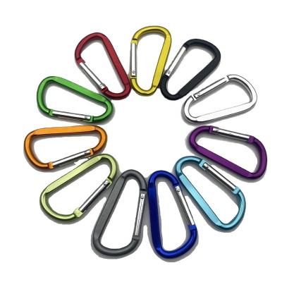 China food & Factory hot custom aluminum metal carabiner D shape metal carabiner China supplier drink hook karabiner steel head chain carabiner for sale