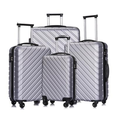 China ABS Rose Gold Steerable ABS Durable 4 Pcs Luggage Set for sale