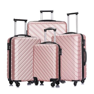 China Hot Sale ABS Champagne Gold Color Optional Hardshell 4 Pcs Luggage Set for sale