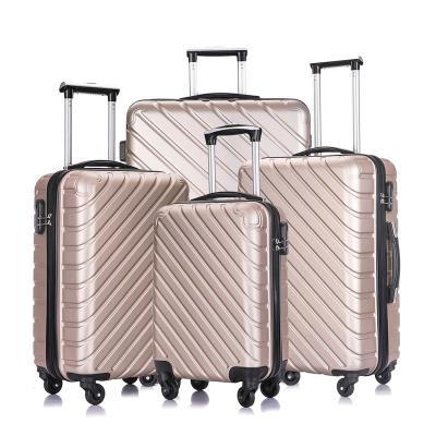 China ABS Free Shipping For Distric 6 US Areas Fashion Within 24 Hours Color Optional Durable 4 Pcs Steerable Luggage Set for sale