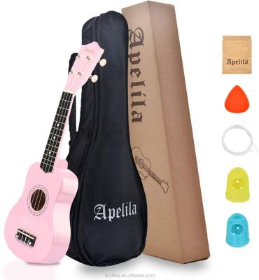 China Basswood Ukulele Mini For Beginner Acoustic 21 Inch Soprano And Kids With Bag Picks Strings for sale