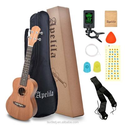 China 23 Inch Concert Ukulele Mahogany Acoustic Guitar - Guitar Mini Guitar Musical Instrument from Hawaii with gig bag, strap, nylon string, tuner, picks, note for sale