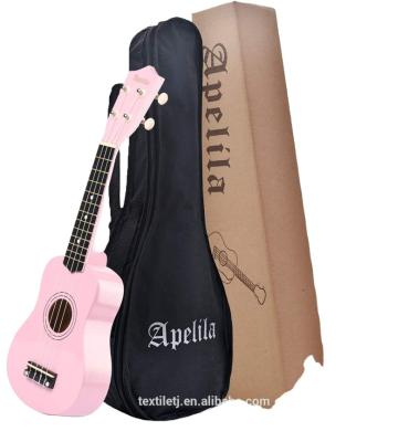 China Acoustic Guitar 21 Inch Soprano Ukulele Mini Guitar Musical Acoustic Instrument with Bag, Pick, Strings, for Beginner Light Pink for sale