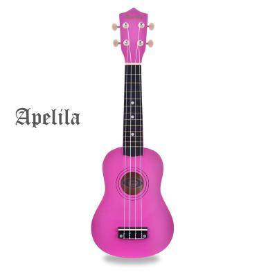 China 21 Inch Soprano Ukulele Slim Body Pink Apelila Super Elegant Slim Body for sale