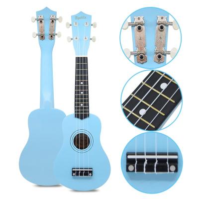 China Slim Body 21 Inch Soprano Ukulele Mini Guitar Musical Hawaiian Acoustic Instrument With Bag for sale