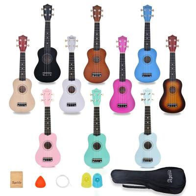 China America Apelila 4 Mini String Soprano Guitar Colorful Instrument Thin Body Load for Kids and Beginners Ukulele for sale