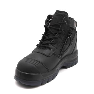 China Anti-impact Man Work Leather Boots Steel Toe Safety Shoes Man Work Leather Boots for sale