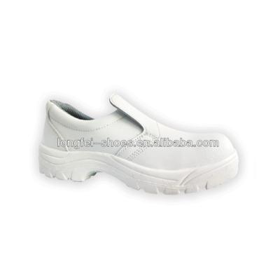 China Cheap White Genuine Leather Steel Toe Porcelain Kitchen Safety Shoes for sale